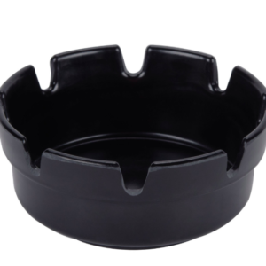 CENICERO REDONDO 4 1/4 x 1 3/4 PG PLASTICO NEGRO