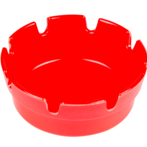 CENICERO REDONDO 4 1/4 x 1 3/4 PG PLASTICO ROJO