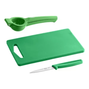 KIT PARA BAR CON TABLA 10 X 6 X 3/8 PG, CUCHILLO Y EXPRIMIDOR COLOR VERDE CHOICE