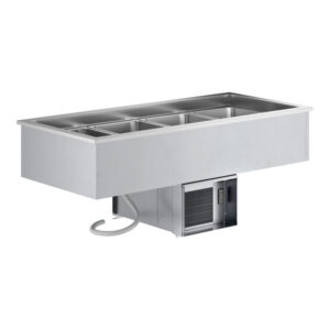 Mesa fria Refrigerada para Empotrar de cuatro insertos enteros con aislamiento 120V SDC-4A ServIt