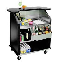 BAR PORTATIL Lakeside 884B 43" Stainless Steel Portable Bar with Black Laminate Finish, Removable 7-Bottle Speed Rail, and 40 lb. Ice Bin