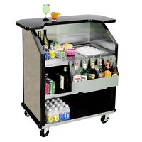 BAR PORTATIL Lakeside 884BS 43" Stainless Steel Portable Bar with Beige Suede Laminate Finish, Removable 7-Bottle Speed Rail, and 40 lb. Ice Bin