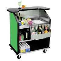 BAR PORTATIL Lakeside 884G 43" Stainless Steel Portable Bar with Green Laminate Finish, Removable 7-Bottle Speed Rail, and 40 lb. Ice Bin