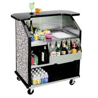 BAR PORTATIL Lakeside 884GS 43" Stainless Steel Portable Bar with Gray Sand Laminate Finish, Removable 7-Bottle Speed Rail, and 40 lb. Ice Bin