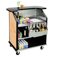 BAR PORTATIL Lakeside 884HRM 43" Stainless Steel Portable Bar with Hard Rock Maple Laminate Finish, Removable 7-Bottle Speed Rail, and 40 lb. Ice Bin