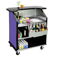 BAR PORTATIL Lakeside 884P 43" Stainless Steel Portable Bar with Purple Laminate Finish, Removable 7-Bottle Speed Rail, and 40 lb. Ice Bin