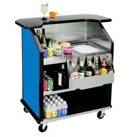 BAR PORTATIL Lakeside 884BL 43" Stainless Steel Portable Bar with Royal Blue Laminate Finish, Removable 7-Bottle Speed Rail, and 40 lb. Ice Bin