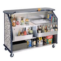 BAR PORTATIL Lakeside 887GS 63 1/2" Stainless Steel Portable Bar with Gray Sand Laminate Finish, 2 Removable 7-Bottle Speed Rails, and 40 lb. Ice Bin
