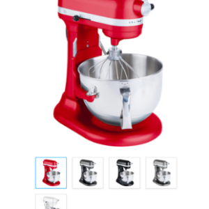 BATIDORA KITCHEN AID KP26M1XER Amasadora 6 QT 575 W Rojo 10 VEL.