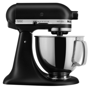 BATIDORA KitchenAid KSM150PSBM Artisan Series Black Matte 5 Qt. Tilt Head Countertop Mixer - 120V