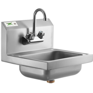 TARJA PARA LAVADO DE MANOS ACERO INOXIDABLE PARA EMPOTRAR (INCLUYE CONTRA CANASTA Y LLAVE) Longitud 17pg, Ancho 15pg, Altura 13 1/2 pg, Profundidad del tazón 5 1/2 pg