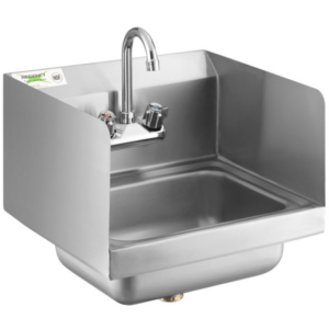 TARJA PARA LAVADO DE MANOS ACERO INOXIDABLE PARA EMPOTRAR CON PAREDES (INCLUYE CONTRA CANASTA Y LLAVE) Longitud 17pg, Ancho 15pg, Altura 13 1/2 pg, Profundidad del tazón 5 1/2 pg