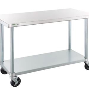 MESA DE TRABAJO CON RUEDAS 24PG x 48PG ACERO INOXIDABLE 304