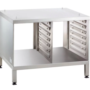 Rational 60.30.328 UG II 33 1/4  x 28 1/2  Open Front and Back Equipment Stand for 61 and 101 Combi Ovens (14 Pan Capacity)