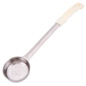 CUCHARA DE SERVIR ACERO INOX MANGO MARFIL 3 oz PERFORADA