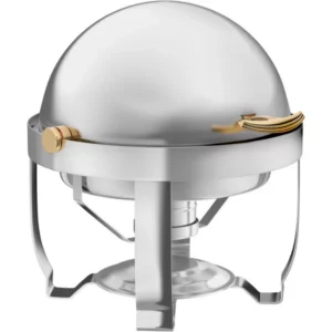 CHAFER REDONDO 4 QT ECOR MODELO S831 DETALLES DORADOS TAPA ABATIBLE