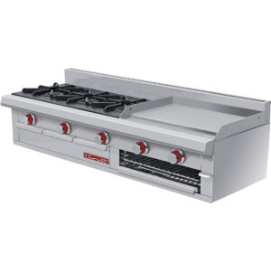 Estufa Ec-3-Grill Petit De Mesa PREMIUM Estufa A Gas Con 3 Quemadores Abiertos 1 Plancha Y 1 Gratinador 1.460 X 0.565 X 0.310 M