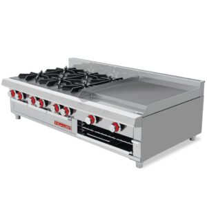 Estufa Ec-6-Grill De Mesa Master PREMIUM Estufa A Gas Con 6 Quemadores Abiertos 1 Plancha Y 1 Gratinador 1.460 X 0.810 X 0.400 M