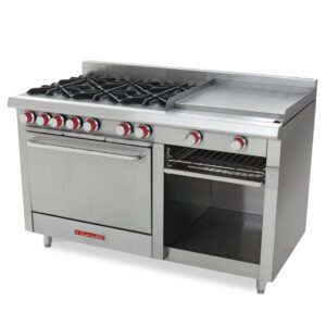 Estufa Ec-6-H-Grill Master PREMIUM Estufa A Gas, Con 6 Quemadores Abiertos 1 Plancha 1 Gratinador 1 Horno 1.460 X 0.810 X 0.960 M