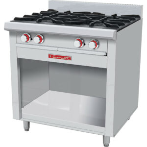 Estufa Heavy Duty Ec-4-Ga Hd PREMIUM Con 4 Quemadores 2 Parrillas Y 2 Cubiertas Semi-Selladas 4 Quemadores 2 Charolas Para Grasa 0.88 X 0.81 X 0.96 M