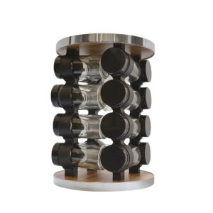 Especiero Con Acabados En Madera, Incluye 16 Frascos De Cristal PROA