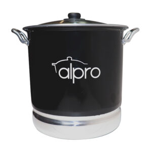 Vaporeras 32 Color Negro Plata C/ Tapa De Cristal 28 Litros 32 X 34 Cm PROA