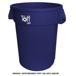 Contenedor Marca TOFF 120 Litros Color Azul Sablon