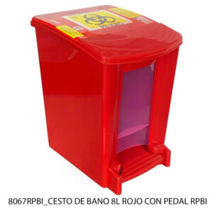 Cesto De Pedal Para Baño De 8L RPBI(Se Vende Por Paquete De 4)