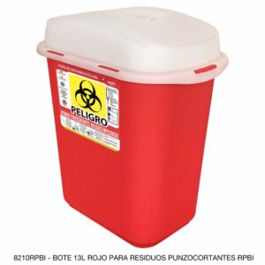 Contenedor 13L Residuos Punzocortantes(Se Vende Por Paquete De 6)