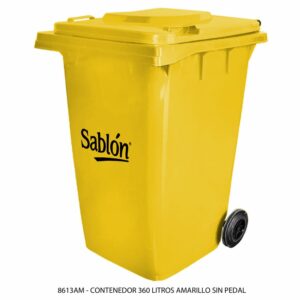 Contenedor 360L Amarillo Con Agarradera y Ruedas