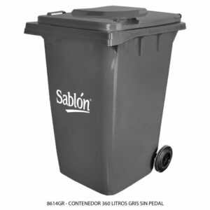 Contenedor 360L Gris, con Agarraderas y Ruedas