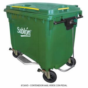 Contenedor 660L Verde Con Pedal