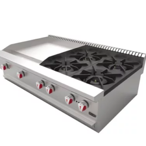 Parrilla CG-40PD De 4 Quemadores y Plancha De 2 Quemadores Frente 122 x Fondo 76.8 x Alto 35.5
