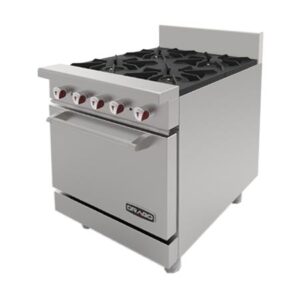 Estufa CG-41 De Acero Inoxidable Con 4 Quemadores y Horno Frente 61 x Fondo 76.8 x Alto 90