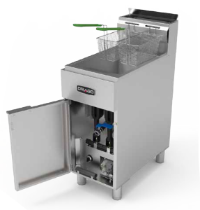 Freidora FG-16 RS a gas de 16 litros Frente 40 x Fondo 73.3 x Alto 111.4