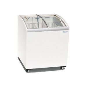 Conservador Curvo Para Helados CHC200 Con Puerta De Vidrio 7 Pies Frente 75 x Fondo 65 x Alto 91