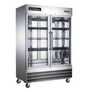 Congelador Acero Inoxidable CV-2PC-SS-01 2 puertas de cristal 47 Pies Frente 137.1 x Fondo 82 x Alto 210