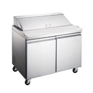 Mesa Acero Inoxidable Refrigerada ME-2P-SS-03 Para Ensaladas 2 Puertas 8 Pies Frente 108 x Fondo 75 x Alto 92