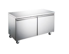 Congelador Bajo Barra CBB-2P-SS-01 De Acero Inoxidable 2 Puertas 12 Pies Frente 120 x Fondo 75 x Alto 90