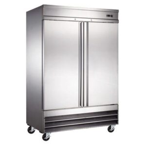 Congelador Acero Inoxidable CV-2PS-SS-01 2 Puertas Solidas 47 pies Frente 137.1 x Fondo 82 x Alto 210