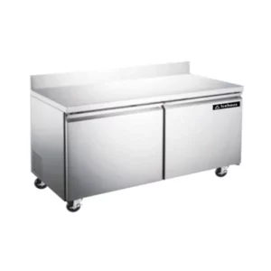 Mesa de Trabajo/Refrigerador MTR-2P-SS-02 De Acero Inoxidable 2 puertas 16 Pies Frente 153 x Fondo 75 x Alto 90