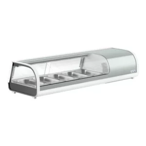 VITRINA PARA SUSHI CURVA RSD-53-HC COMPRESOR AL LADO DERECHO PARA 5 INSERTOS TERCIOS