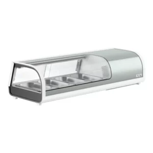 VITRINA PARA SUSHI CURVA RSD-46-HC COMPRESOR AL LADO DERECHO PARA 4 INSERTOS TERCIOS