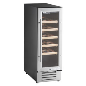 REFRIGERADOR PARA 20 BOTELLAS DE VINO 2.11 PIES CUBICOS MARCA AVA VALLEY MODELO WRC-20-SZ UNA TEMPERATURA PUERTA DE CRISTAL MEDIDAS GENERALES: 11 5/8 X 22 11/16 X 34 1/4 PG