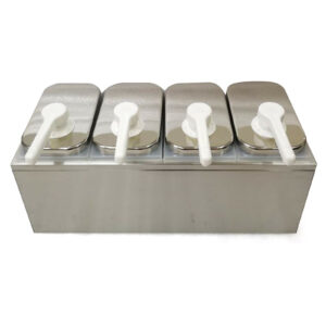 Dispensador de 4 bombas para condimentos de acero inoxidable