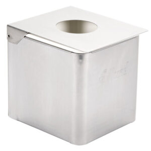 Recipiente para alimentos frios de acero inoxidable de tamaño 1/6 con inserto blanco, tapa y orificio para tapa CSR-016W Edlund