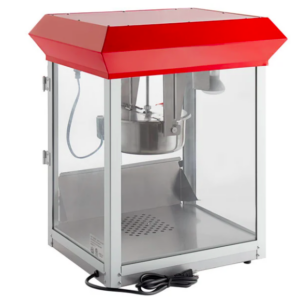 MAQUINA FABRICADORA DE PALOMITAS CARNAVAL KING PM850, CAP 8oz, marco de acero inox rojo brillante, electrica 850 W