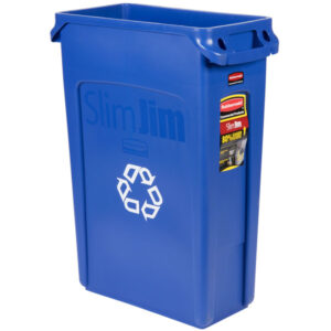 CONTENEDOR DE BASURA SLIM JIM 23 GAL/ 87LTS COLOR AZUL RUBBERMAID