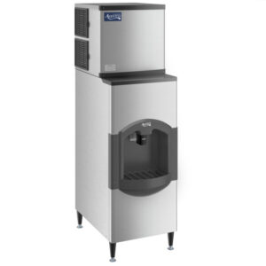 Maquina de hielo de cubo completo Avantco Ice KMC-350-H2F modular refrigerada por aire de 22" con dispensador de hielo