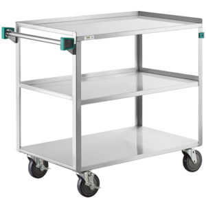 CARRO DE SERVICIO 3 REPISAS USO RUDO ACERO INOX T.430 CAL. 18, Capacidad de carga 226 kg, MEDIDAS: 56 X 99 X 86 CMS Regency
